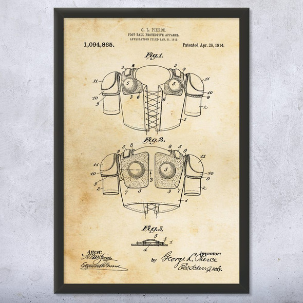 Football Pads Patent Wall Art