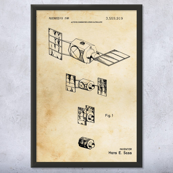 Satellite Patent Wall Art