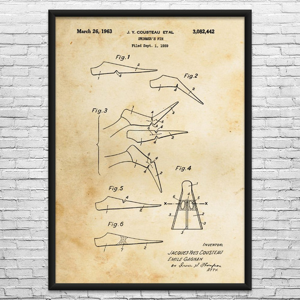 Swimmers Fin Patent Wall Art