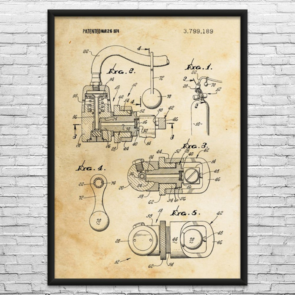 Scuba First Stage Patent Wall Art