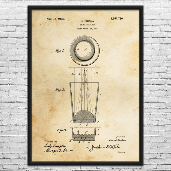 Shot Glass Patent Wall Art