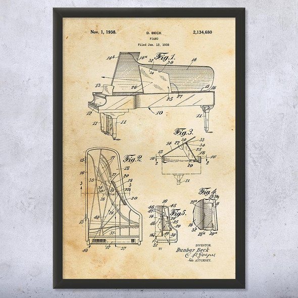 Piano Patent Wall Art