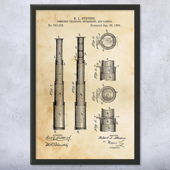 Nautical Telescope Patent Wall Art