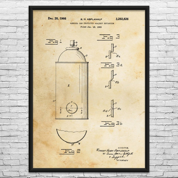 Spray Paint Can Patent Wall Art