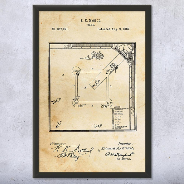 Baseball Field Patent Wall Art