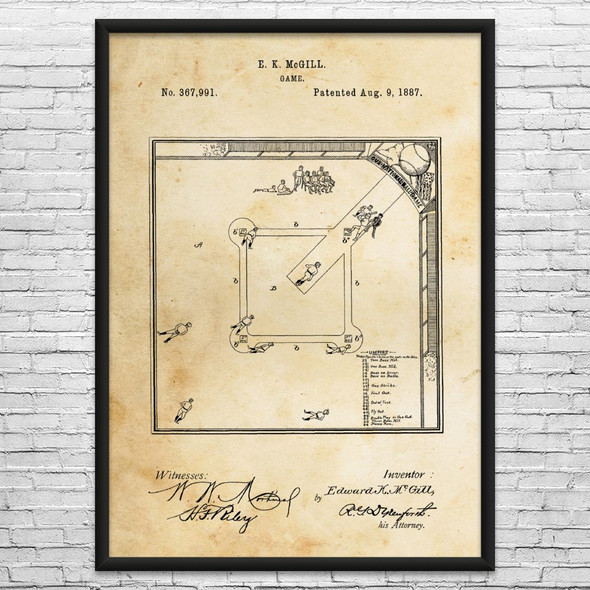 Baseball Field Patent Wall Art