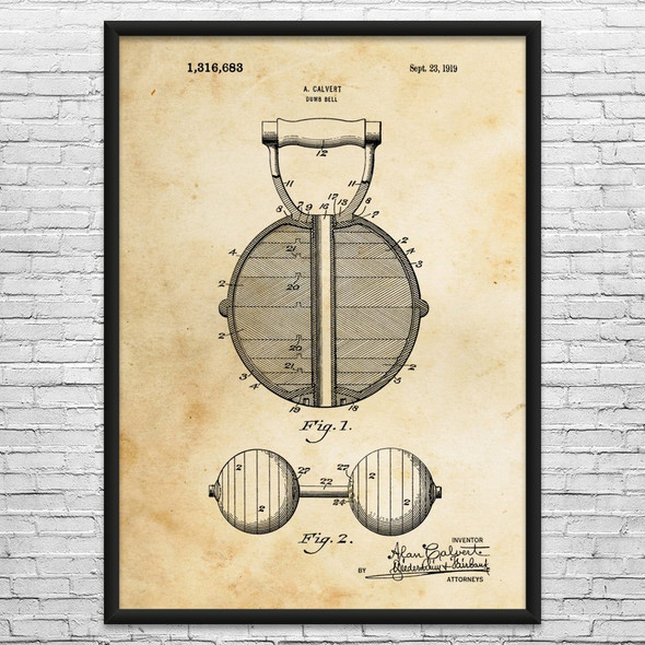 Kettle Bell Patent Wall Art