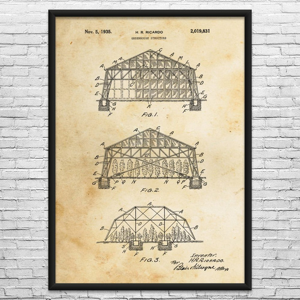 Greenhouse Patent Wall Art