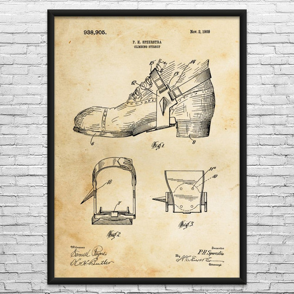 Climbing Stirrups Patent Wall Art