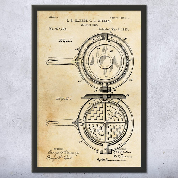 Waffle Iron Patent Wall Art