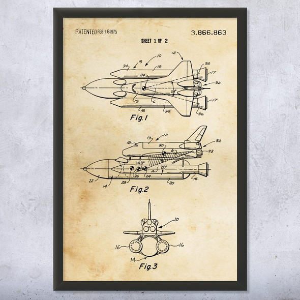 Enterprise Space Shuttle Patent Wall Art