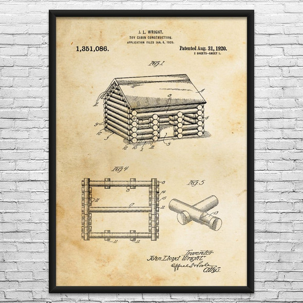 Toy Cabin Patent Wall Art