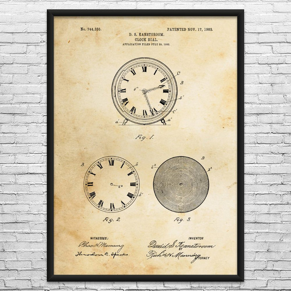 Clock Dial Patent Wall Art