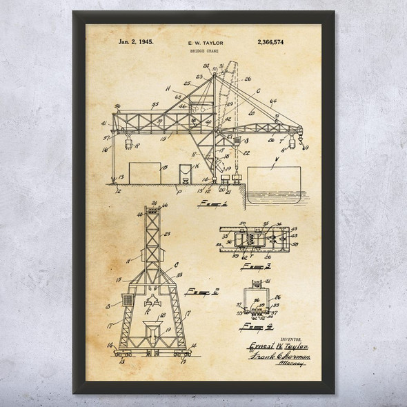 Bridge Crane Patent Wall Art