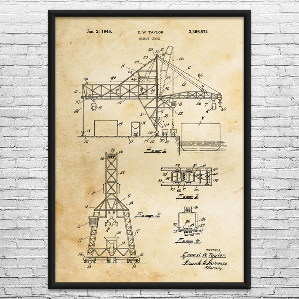 Bridge Crane Patent Wall Art