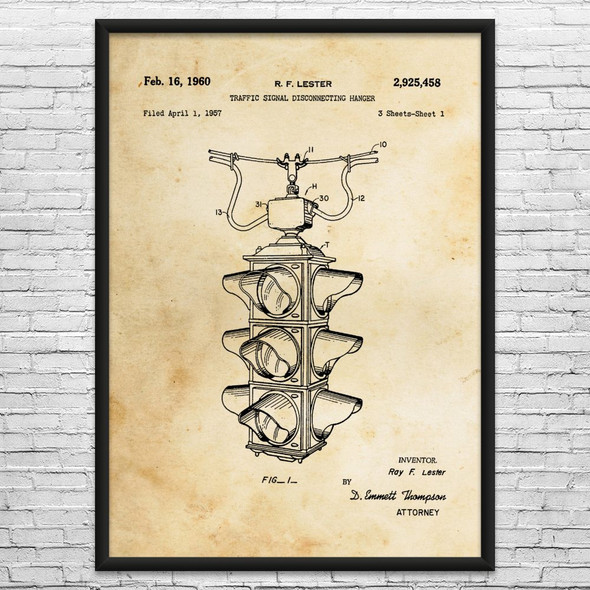 Traffic Signal Patent Wall Art