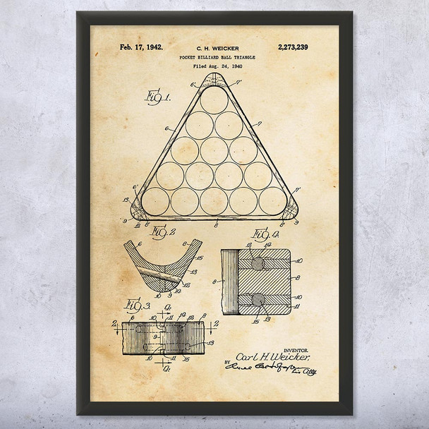 Pool Rack Patent Wall Art