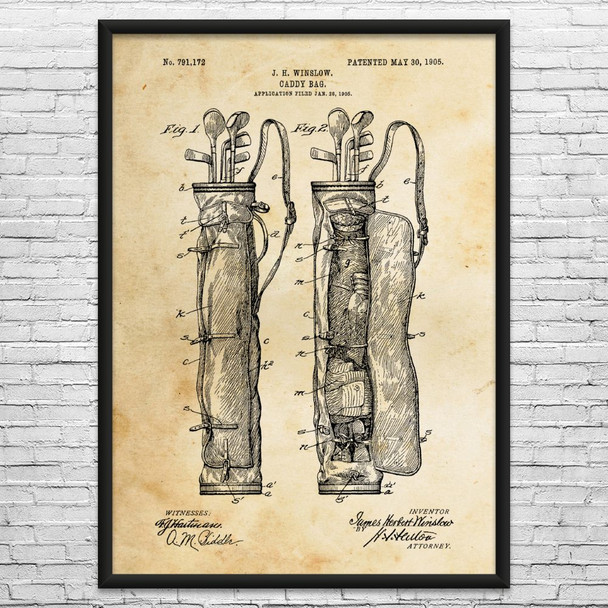 Golf Bag Patent Wall Art