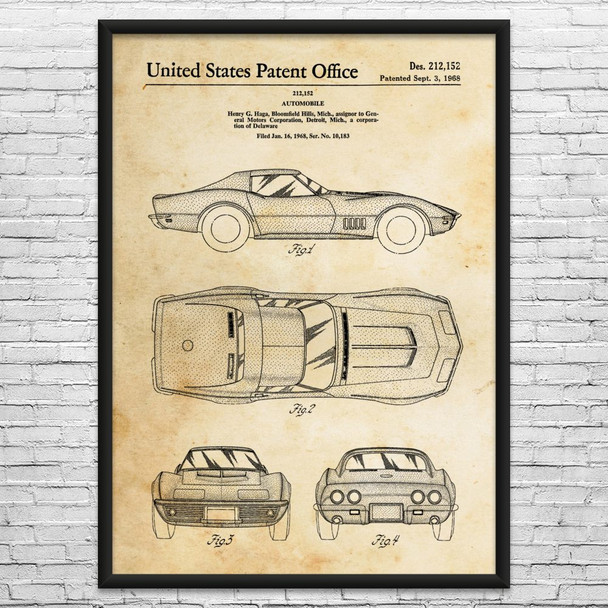 Mako Shark II Car Patent Wall Art