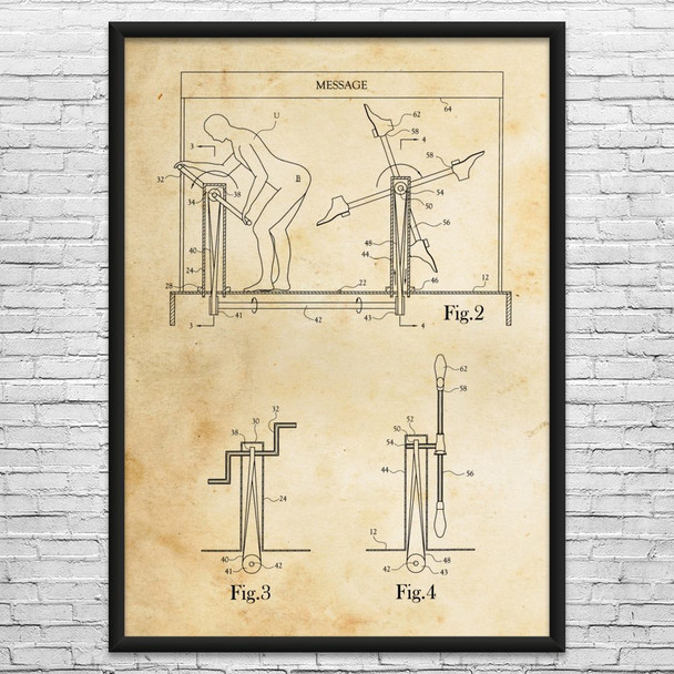 Self Butt Kicking Machine Patent Wall Art