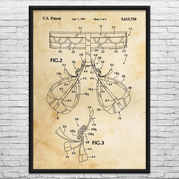 Climbing Harness Patent Wall Art