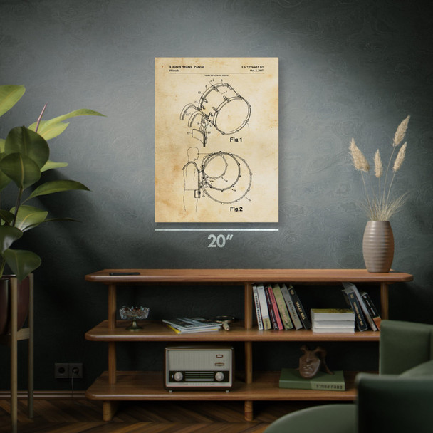 Marching Bass Drum Patent Wall Art