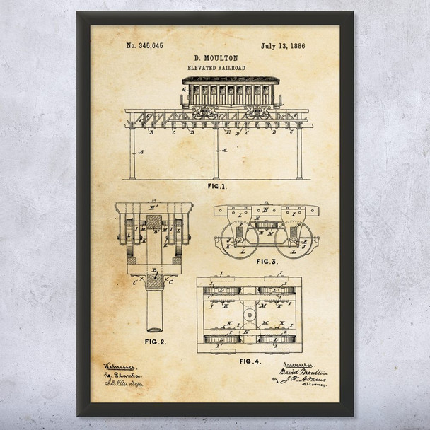 Elevated Railroad Patent Wall Art