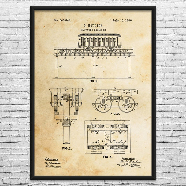 Elevated Railroad Patent Wall Art