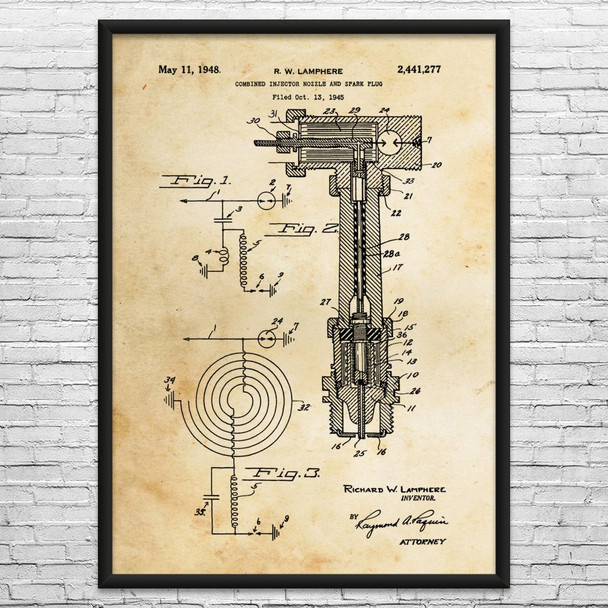 Fuel Injector Patent Wall Art