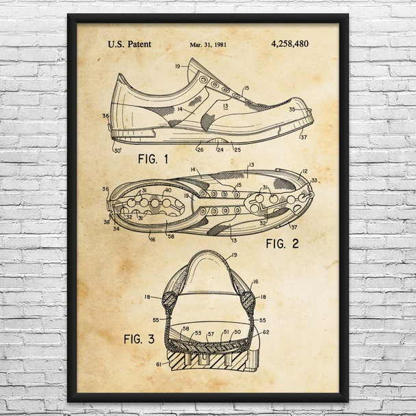 Running Shoe Patent Wall Art