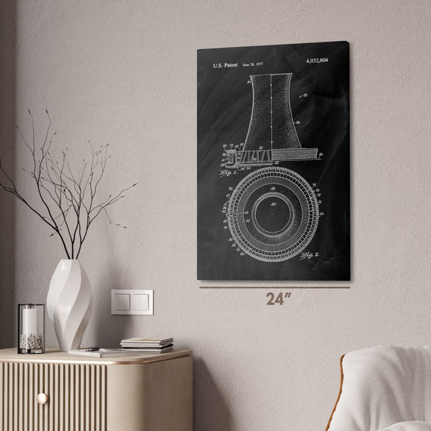 Nuclear Power Plant Cooling Tower Patent Wall Art