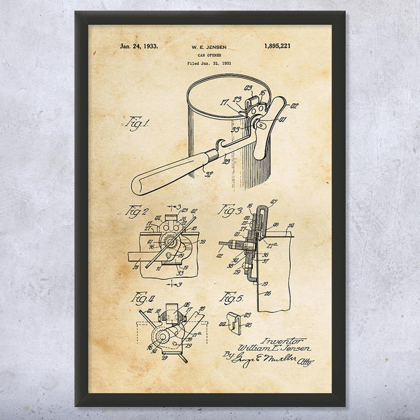 Can Opener Patent Wall Art