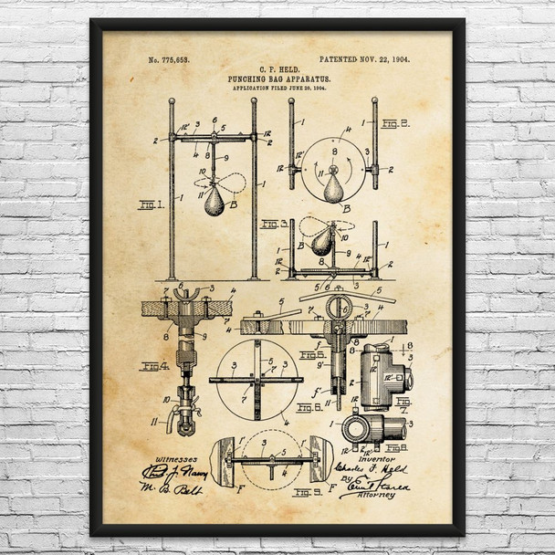 Boxing Speed Bag Patent Wall Art