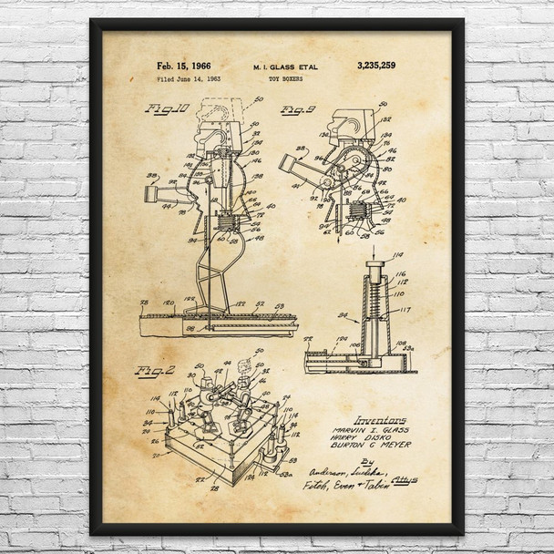 Boxing Robots Patent Wall Art