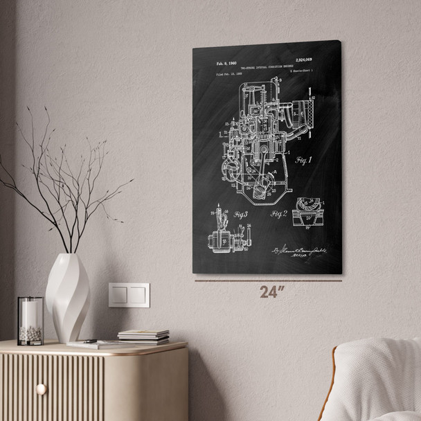Two Stroke Engine Patent Wall Art