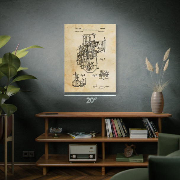Two Stroke Engine Patent Wall Art