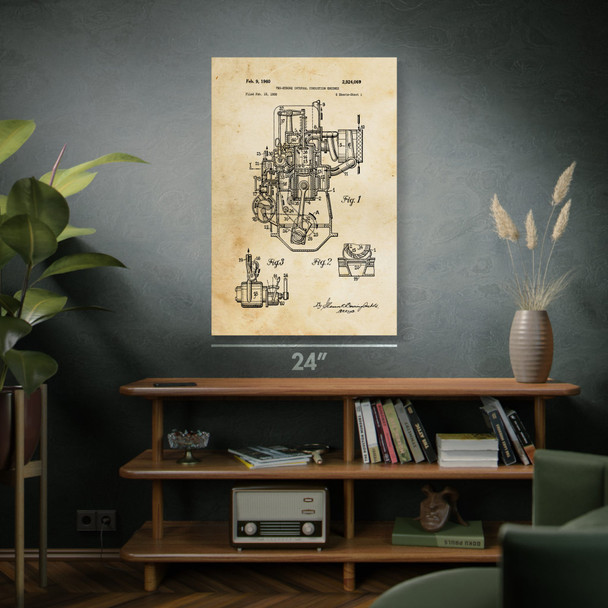 Two Stroke Engine Patent Wall Art