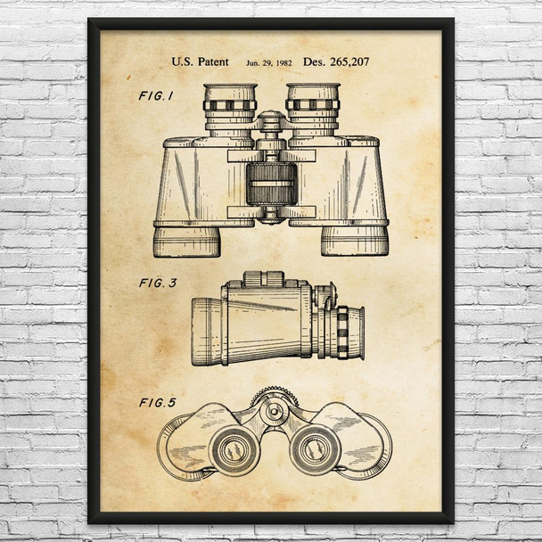 Binoculars Patent Wall Art