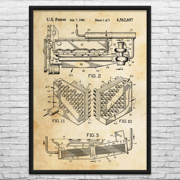 Turbocharger Intercooler Patent Wall Art