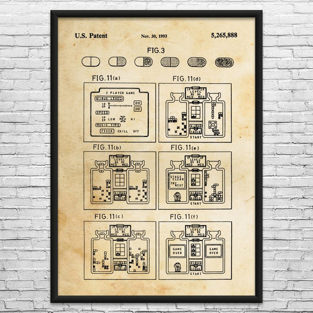 Dr Mario Patent Wall Art