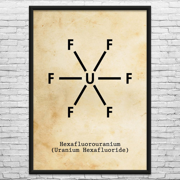 Uranium Hexafluoride UF6 Molecule Wall Art