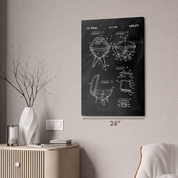 Charcoal Grill Patent Wall Art