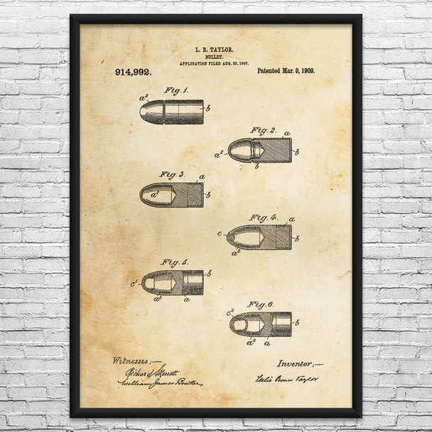 Bullet Patent Wall Art