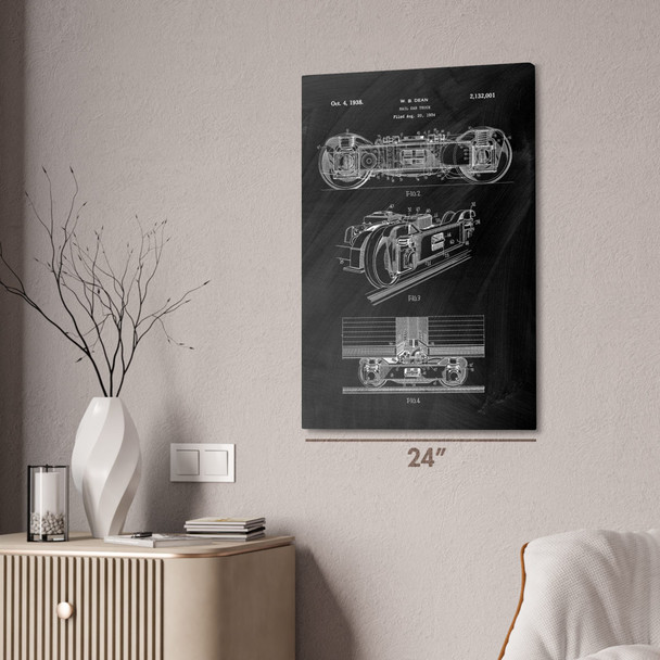 Train Rail Car Truck Patent Wall Art