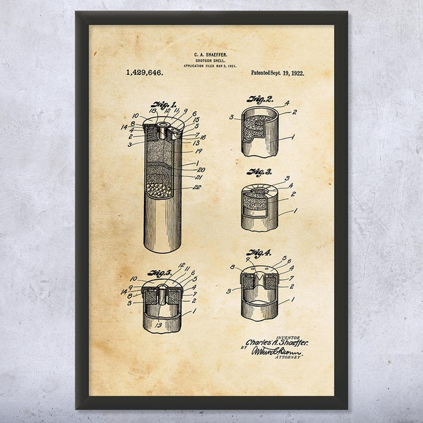 Shotgun Shell Patent Wall Art
