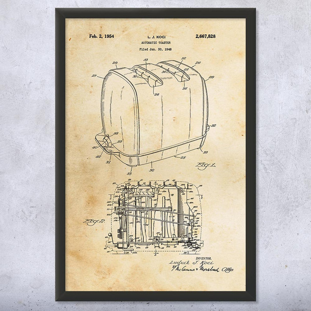 Radiant Control Toaster Patent Wall Art