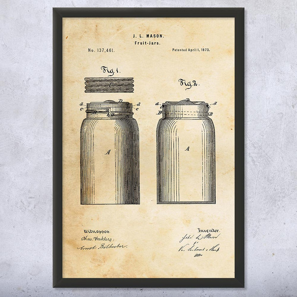 Mason Jar Patent Wall Art