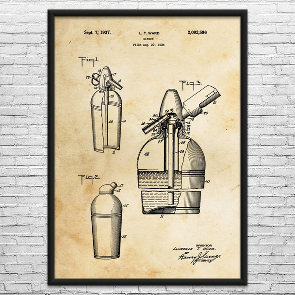 Soda Siphon Patent Wall Art