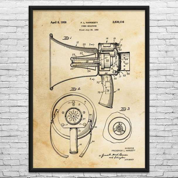 Megaphone Patent Wall Art
