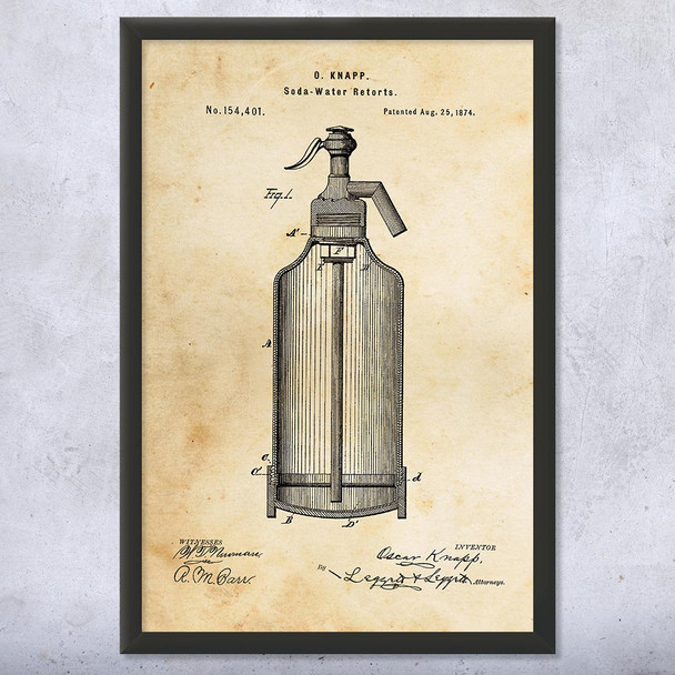 Seltzer Bottle Patent Wall Art